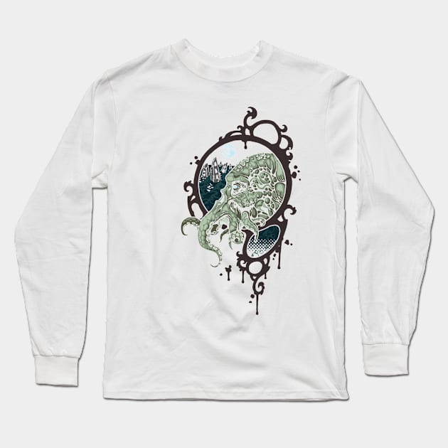 Cthulhu Rises! Long Sleeve T-Shirt by SaintDevil